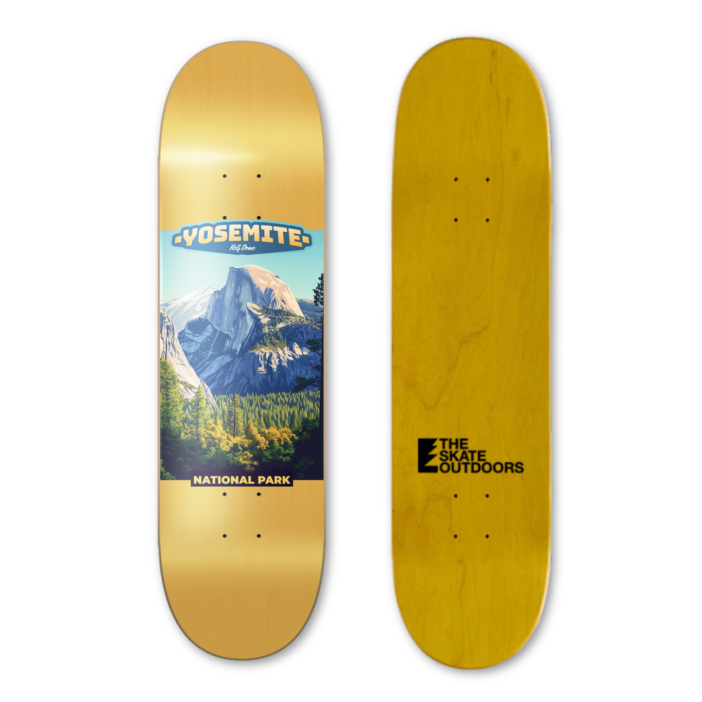 Yosemite Icons - Half Dome Skateboard Deck 8.25"