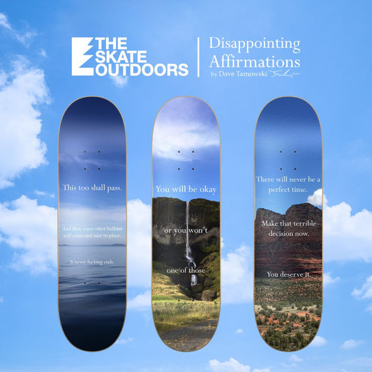 Disappointing Affirmations x The Skate Outdoors 3 Deck Collection